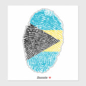 Vlag Bahamas Fingerprint Sticker (Vel)