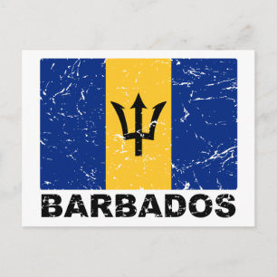  vlag Barbados Briefkaart