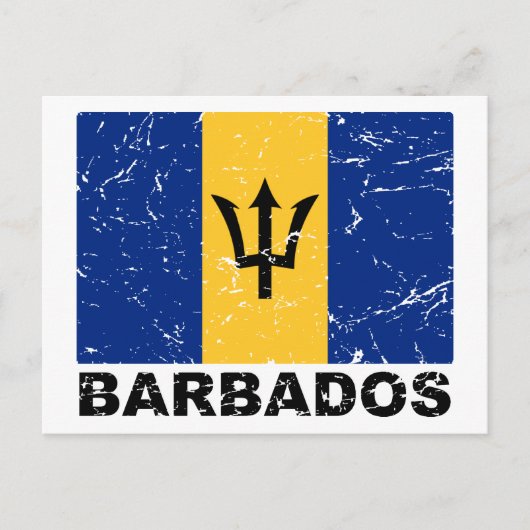  vlag Barbados Briefkaart (Voorkant)