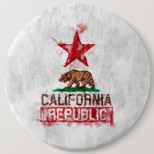 Vlag Beer Californië in Painterly Decor Ronde Button 6,0 Cm
