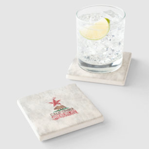 Vlag Beer Californië in Painterly Decor Stenen Onderzetter