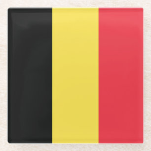 Vlag België Tricolore Glazen Onderzetter