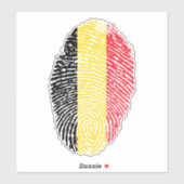 Vlag Belgische vingerafdruk Sticker (Vel)