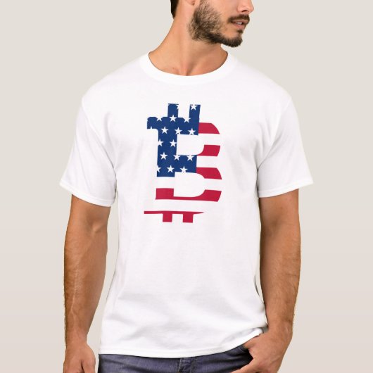 Vlag bitmunt-munt-cryptocurrency-blokkenketen van  t-shirt (Voorkant)