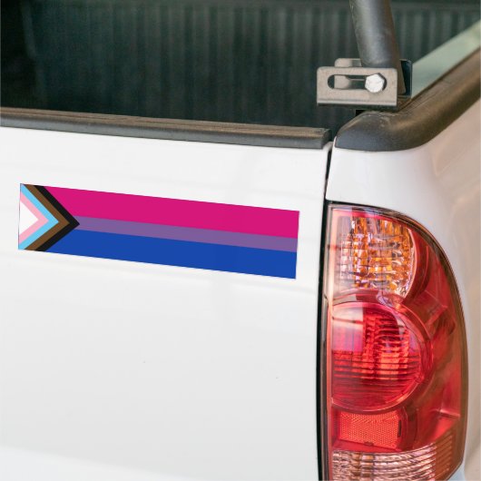 Vlag Bizexual Progress Pride Bumpersticker (Op Truck)