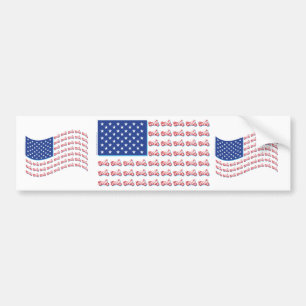 Vlag-Blauw-Schaduw Bumpersticker