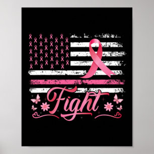 Vlag Borstkanker Bewustzijn Roze Ribbon Fight Poster