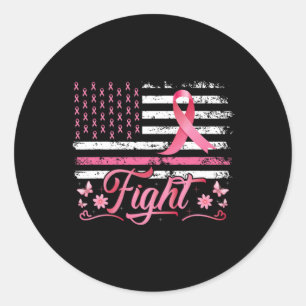 Vlag Borstkanker Bewustzijn Roze Ribbon Fight Ronde Sticker