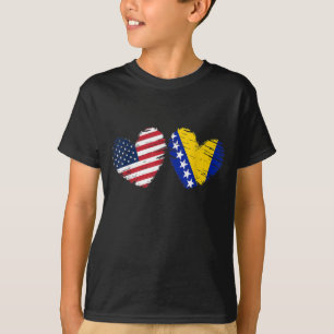Vlag Bosnisch Amer - VS Bosnië en Herzegovina T-shirt