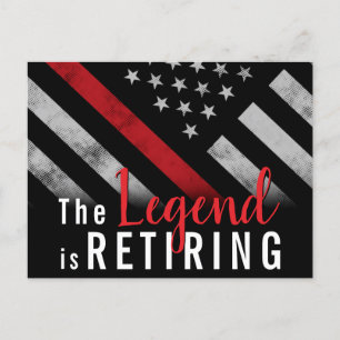 Vlag brandweerman bij rode lijn aankondigingskaart