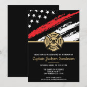 Vlag brandweerman bij rode lijn kaart (Voorkant / Achterkant)