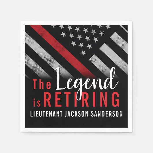 Vlag brandweerman bij rode lijn servet (Voorkant)