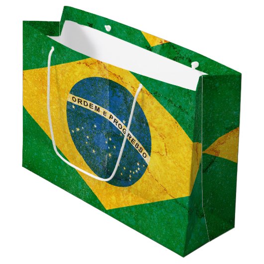  vlag Brazilië Large Cadeautasje (Voorkant Gekanteld)