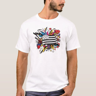 Vlag Bretagne Breizh graffiti Breton graff T-shirt