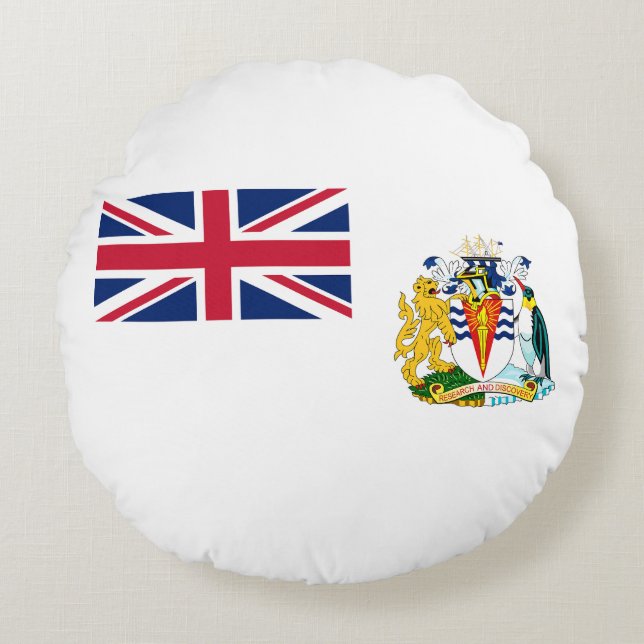 Vlag Brits Antarctisch Gebied Rond Kussen (Voorkant)