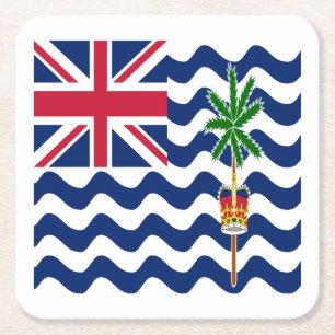 Vlag Brits gebied in de Indische Oceaan Vierkante Kartonnen Onderzetter