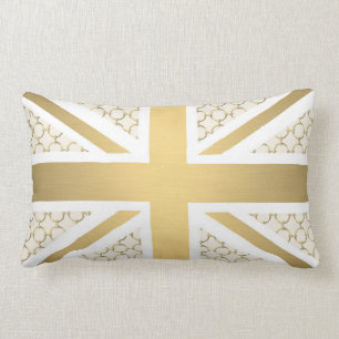 Vlag Britse vlag met Gold Equestrian Pattern Kussen