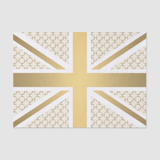 Vlag Britse vlag met Gold Equestrian Pattern Tissuepapier (Voorkant)