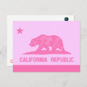 Vlag Californië (roze) Briefkaart (Voorkant / Achterkant)