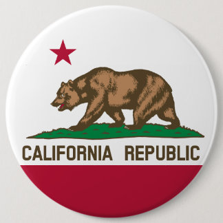 Vlag Californische staat Ronde Button 6,0 Cm