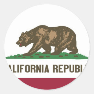 Vlag Californische staat Ronde Sticker