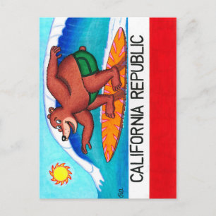Vlag Californische Surfing Beer Briefkaart