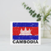  vlag Cambodja Briefkaart (Staand voorkant)
