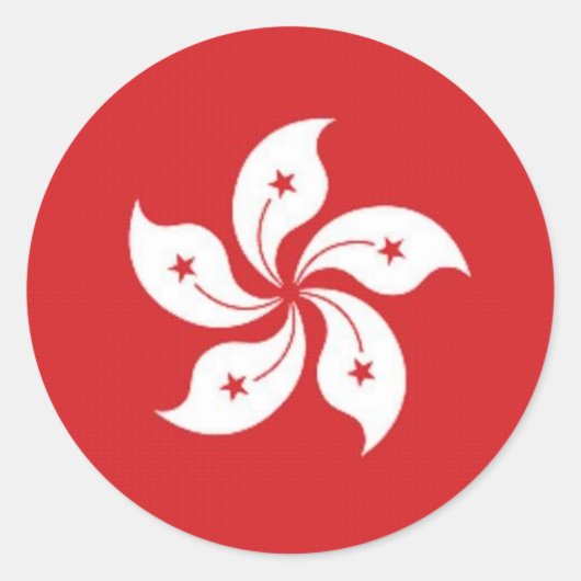Vlag China Hongkong Ronde Sticker (Voorkant)