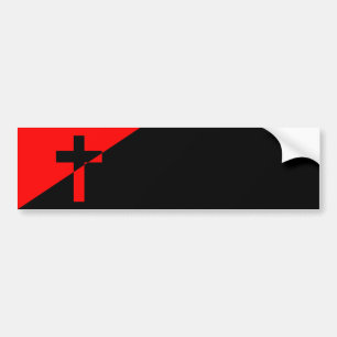 Vlag Christelijk-socialisme en anarchisme (Bevrijd Bumpersticker