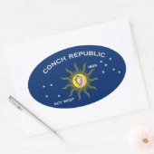 Vlag Conch Republic Ovale Sticker (Envelop)