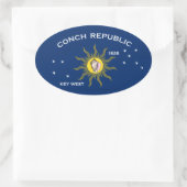 Vlag Conch Republic Ovale Sticker (Tas)