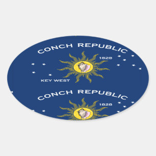 Vlag Conch Republic Ovale Sticker