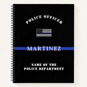 Vlag Cop Aangepaste thin Blue Line Police Officer Notitieboek