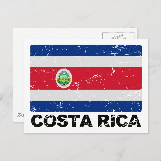 vlag Costa Rica Briefkaart (Voorkant / Achterkant)