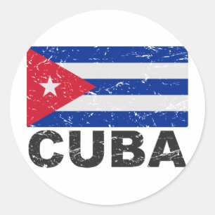 vlag Cuba Ronde Sticker