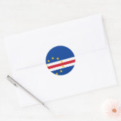Vlag CV Kaapverdië Ronde Sticker (Envelop)