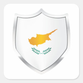 vlag Cyprus Silver Shield Vierkante Sticker