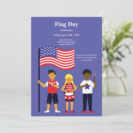 Vlag Dag Viering Kaart (Staand voorkant)