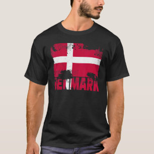 vlag Deense grunge trav T-shirt