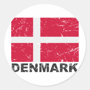 vlag Denemarken Ronde Sticker