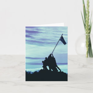 Vlag die op notecards van Iwo opheffen Jima Kaart