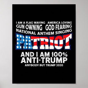Vlag die Rode Witte en Blauwe Anti Trump zwaaien Poster