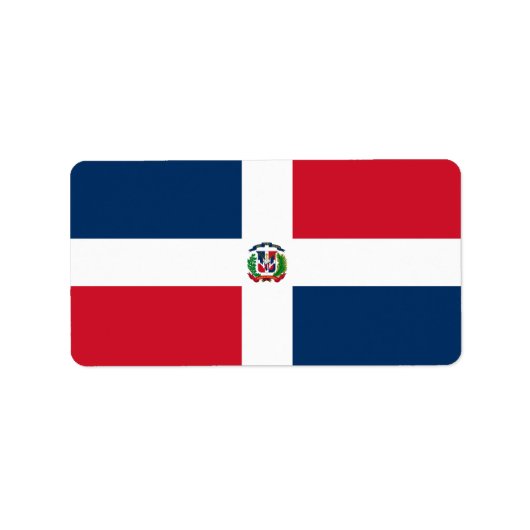 vlag Dominicaanse Republiek Etiket (Voorkant)