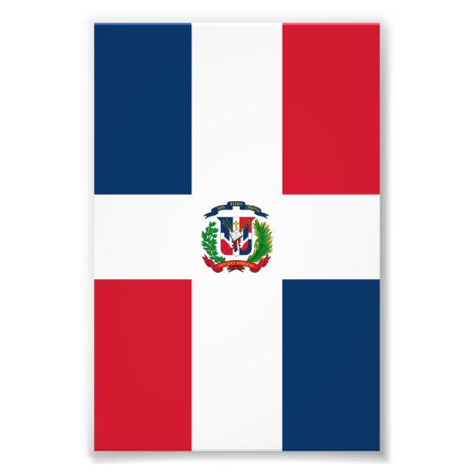 vlag Dominicaanse Republiek Foto Afdruk (Voorkant)