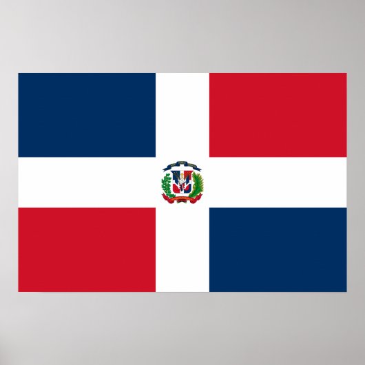 vlag Dominicaanse Republiek Poster (Voorkant)
