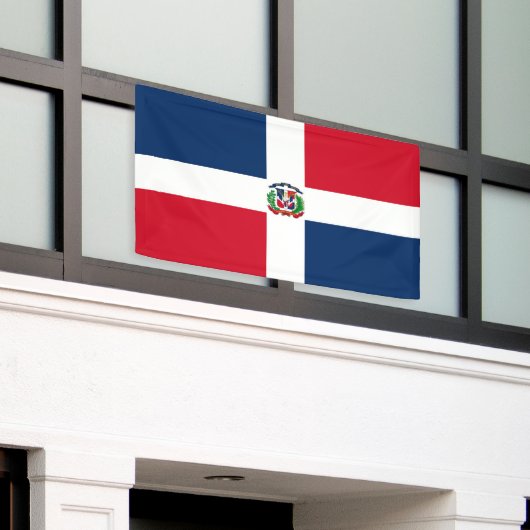 vlag Dominicaanse Republiek Spandoek (Buitenkant Gebouw)
