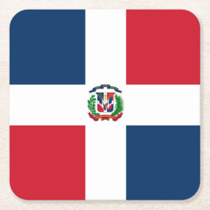 Vlag: Dominicaanse Republiek Vierkante Kartonnen Onderzetter