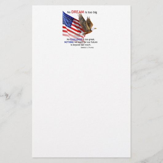 Vlag & Eagle Donald J Trump Quote Briefpapier (Voorkant)