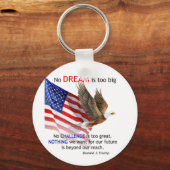 Vlag & Eagle Donald J Trump Quote Sleutelhanger (Voorkant)