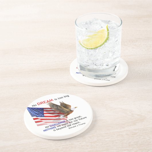 Vlag & Eagle Donald J Trump Quote Zandsteen Onderzetter (Zijkant)